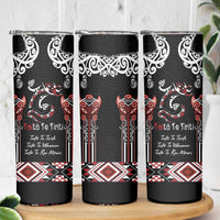 Aotearoa Toitu Te Tiriti-Maori Taniwha Skinny Tumbler Toitu Te Whenua Toitu Te Reo Maori LT03 - Polynesian Pride