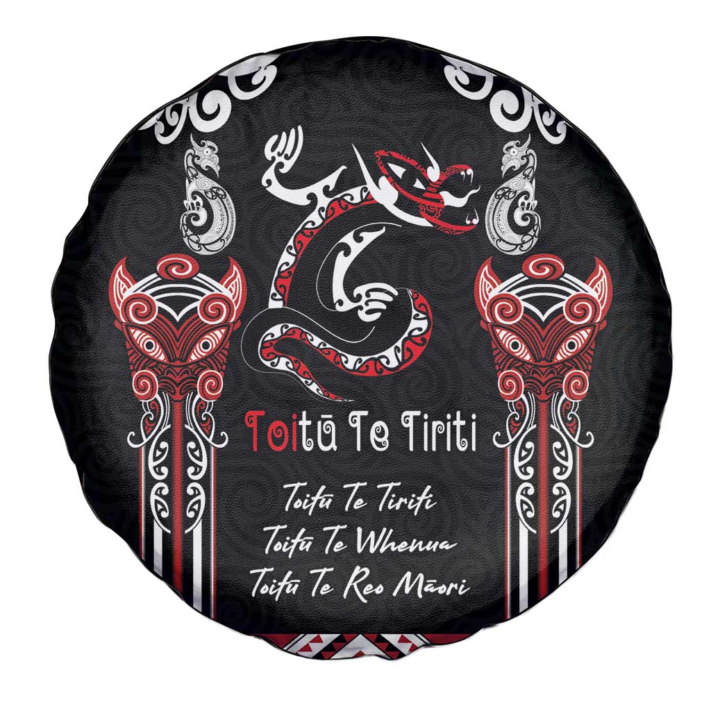 Aotearoa Toitu Te Tiriti-Maori Taniwha Spare Tire Cover Toitu Te Whenua Toitu Te Reo Maori LT03 - Polynesian Pride
