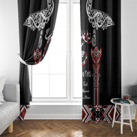 Aotearoa Toitu Te Tiriti-Maori Taniwha Window Curtain Toitu Te Whenua Toitu Te Reo Maori LT03 - Polynesian Pride
