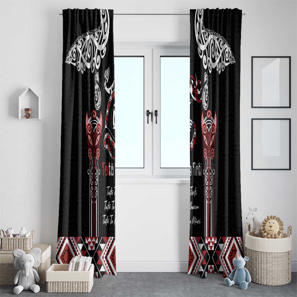 Aotearoa Toitu Te Tiriti-Maori Taniwha Window Curtain Toitu Te Whenua Toitu Te Reo Maori LT03 - Polynesian Pride