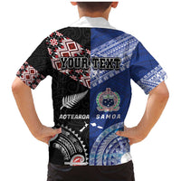Personalised Aotearoa and Samoa Together Family Matching Mermaid Dress and Hawaiian Shirt Tatau Art Tattoos-Taniko and Tukutuku with Maori Pattern LT03 - Polynesian Pride