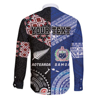 Personalised Aotearoa and Samoa Together Family Matching Short Sleeve Bodycon Dress and Hawaiian Shirt Tatau Art Tattoos-Taniko and Tukutuku with Maori Pattern LT03 - Polynesian Pride