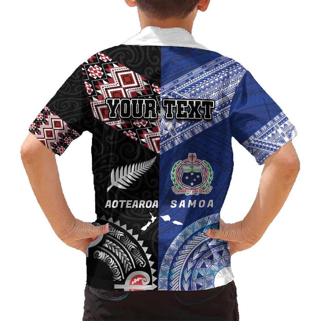 Personalised Aotearoa and Samoa Together Family Matching Summer Maxi Dress and Hawaiian Shirt Tatau Art Tattoos-Taniko and Tukutuku with Maori Pattern LT03 - Polynesian Pride