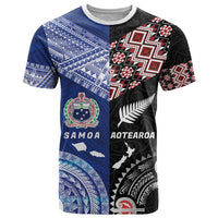 Personalised Aotearoa and Samoa Together T Shirt Tatau Art Tattoos-Taniko and Tukutuku with Maori Pattern