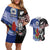 Custom Aotearoa and Samoa Rugby Couples Matching Off Shoulder Short Dress and Hawaiian Shirt Maori Warrior and Teuila Emblem-Tatau with Taniko Art