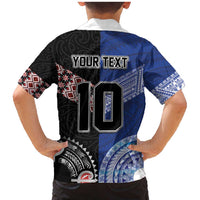 Custom Aotearoa and Samoa Rugby Family Matching Mermaid Dress and Hawaiian Shirt Maori Warrior and Teuila Emblem-Tatau with Taniko Art LT03 - Polynesian Pride