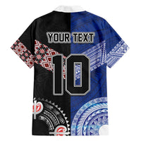 Custom Aotearoa and Samoa Rugby Family Matching Summer Maxi Dress and Hawaiian Shirt Maori Warrior and Teuila Emblem-Tatau with Taniko Art LT03 - Polynesian Pride