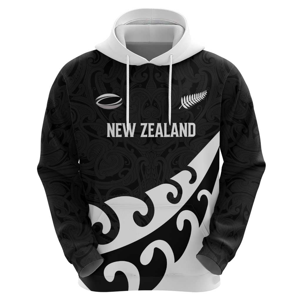 Custom NZ Rugby Hoodie Koru and Silver Fern Sporty Style LT03 - Polynesian Pride