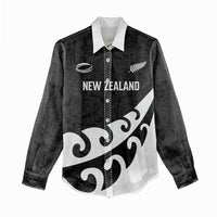 Custom NZ Rugby Women Casual Shirt Koru and Silver Fern Sporty Style