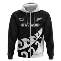 Custom NZ Rugby Zip Hoodie Koru and Silver Fern Sporty Style