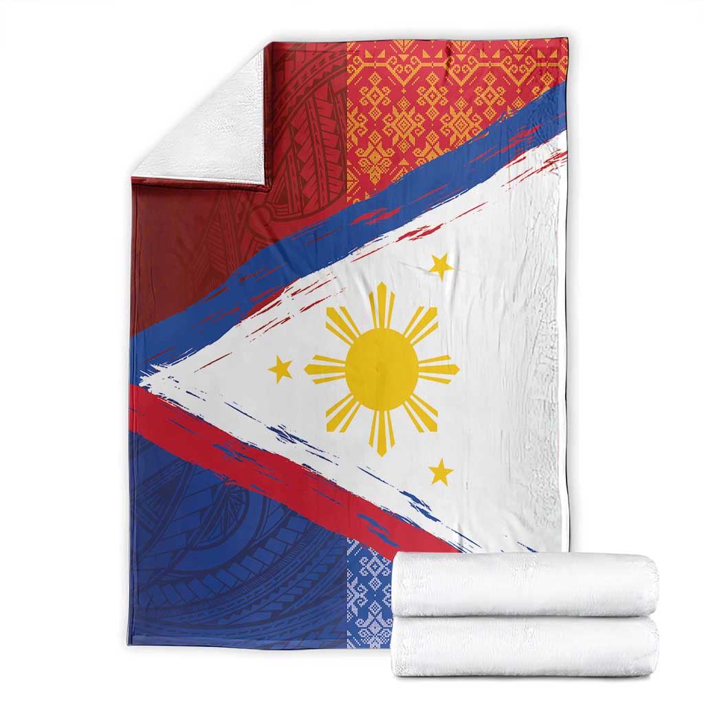 Philippines National Flag Day Blanket Polynesian and Yakan Tattoo Brush Style