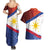 Philippines National Flag Day Couples Matching Summer Maxi Dress and Hawaiian Shirt Polynesian and Yakan Tattoo Brush Style