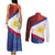 Philippines National Flag Day Couples Matching Tank Maxi Dress and Long Sleeve Button Shirt Polynesian and Yakan Tattoo Brush Style