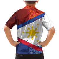 Philippines National Flag Day Family Matching Mermaid Dress and Hawaiian Shirt Polynesian and Yakan Tattoo Brush Style LT03 - Polynesian Pride