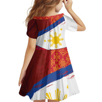 Philippines National Flag Day Family Matching Mermaid Dress and Hawaiian Shirt Polynesian and Yakan Tattoo Brush Style LT03 - Polynesian Pride