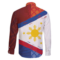 Philippines National Flag Day Family Matching Summer Maxi Dress and Hawaiian Shirt Polynesian and Yakan Tattoo Brush Style LT03 - Polynesian Pride