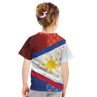 Philippines National Flag Day Kid T Shirt Polynesian and Yakan Tattoo Brush Style