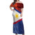 Philippines National Flag Day Off Shoulder Maxi Dress Polynesian and Yakan Tattoo Brush Style