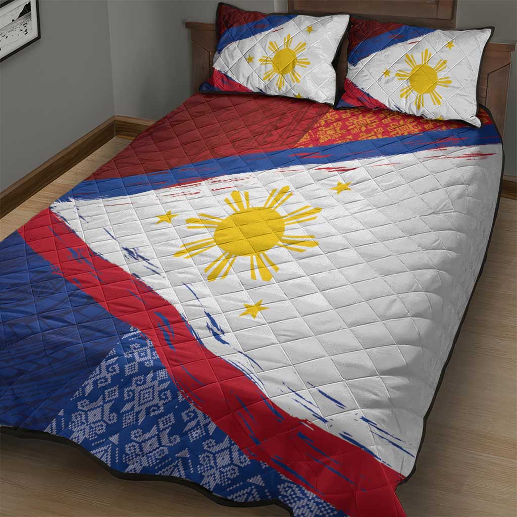 Philippines National Flag Day Quilt Bed Set Polynesian and Yakan Tattoo Brush Style LT03 - Polynesian Pride