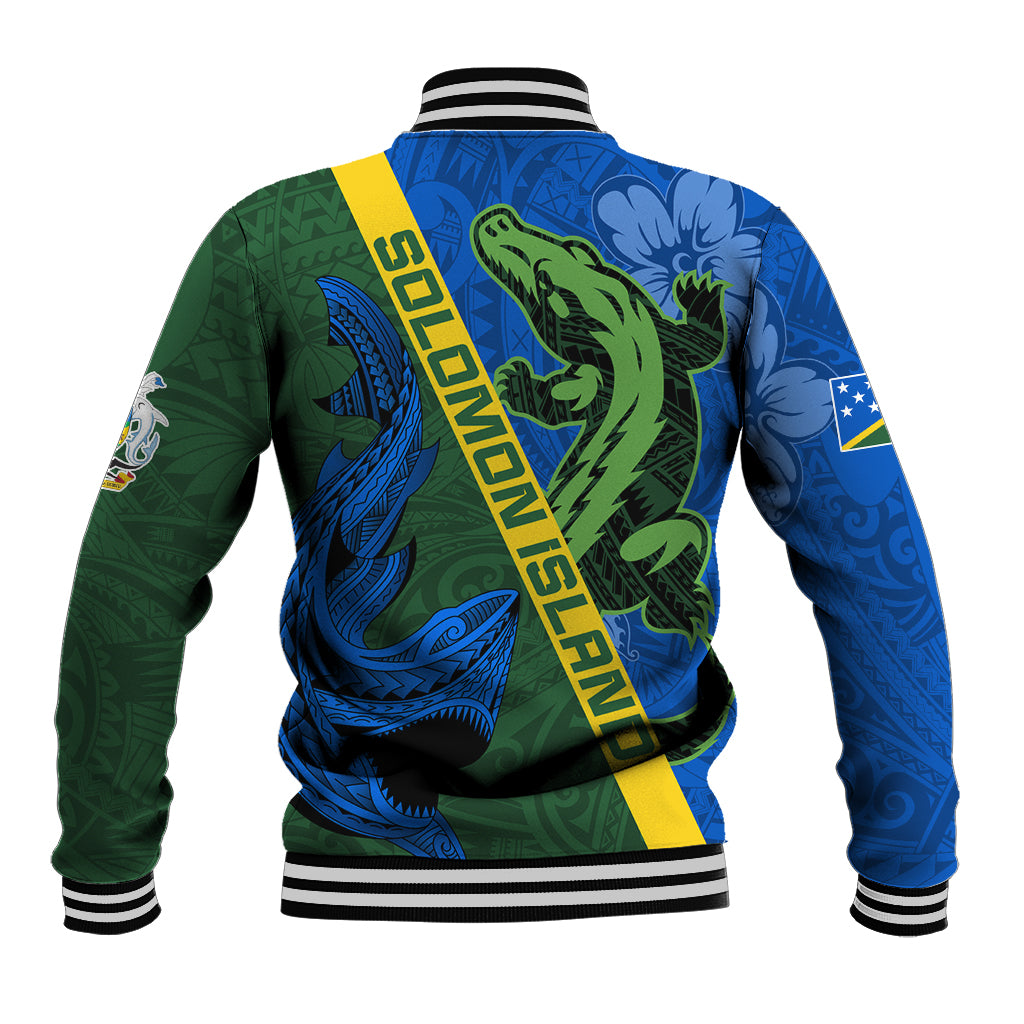 Solomon Island Crocodile and Shark Baseball Jacket Polynesian Pattern LT03 - Polynesian Pride