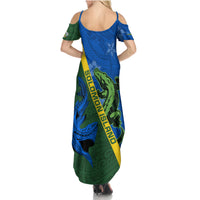 Solomon Island Crocodile and Shark Family Matching Summer Maxi Dress and Hawaiian Shirt Polynesian Pattern