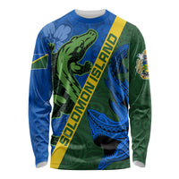 Solomon Island Crocodile and Shark Long Sleeve Shirt Polynesian Pattern