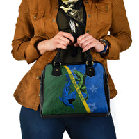 Solomon Island Crocodile and Shark Shoulder Handbag Polynesian Pattern