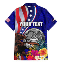 Personalised American Samoa and United States Family Matching Mermaid Dress and Hawaiian Shirt Bald Eagle and Seal Hibiscus Polynesian Pattern LT03 - Polynesian Pride