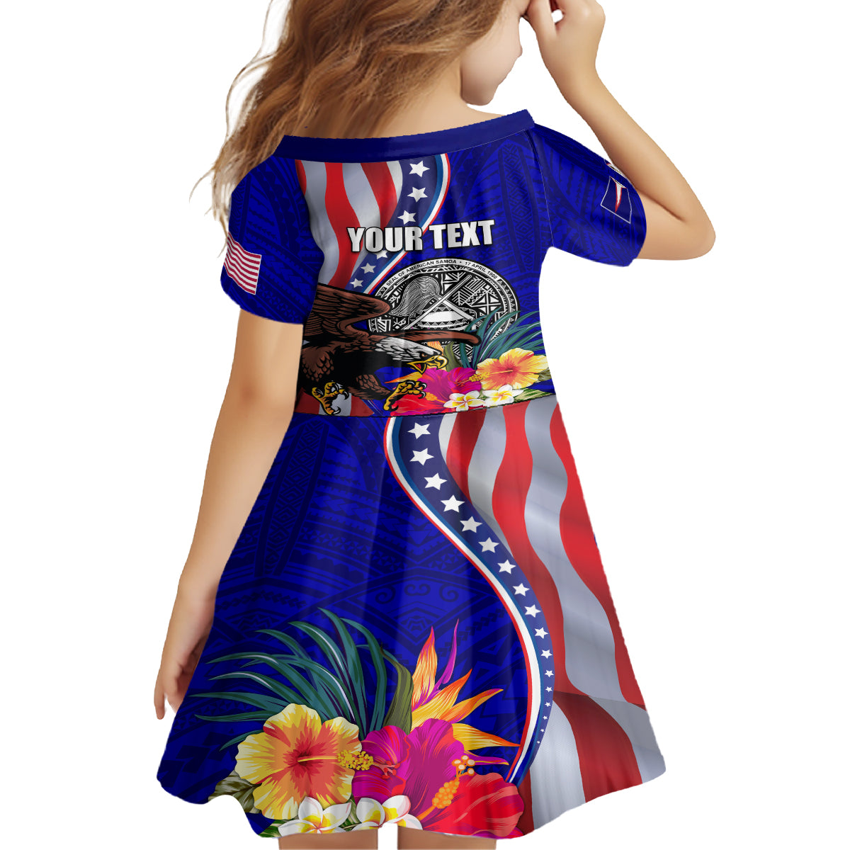 Personalised American Samoa and United States Family Matching Tank Maxi Dress and Hawaiian Shirt Bald Eagle and Seal Hibiscus Polynesian Pattern LT03 - Polynesian Pride