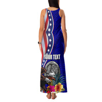 Personalised American Samoa and United States Family Matching Tank Maxi Dress and Hawaiian Shirt Bald Eagle and Seal Hibiscus Polynesian Pattern LT03 - Polynesian Pride