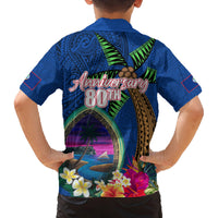 Guam Liberation Day 80th Anniversary Family Matching Long Sleeve Bodycon Dress and Hawaiian Shirt Palm Tree and Seal Artwork Hibiscus Polynesian Pattern LT03 - Polynesian Pride