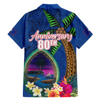 Guam Liberation Day 80th Anniversary Family Matching Long Sleeve Bodycon Dress and Hawaiian Shirt Palm Tree and Seal Artwork Hibiscus Polynesian Pattern LT03 - Polynesian Pride