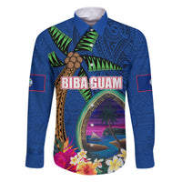 Guam Liberation Day 80th Anniversary Family Matching Puletasi and Hawaiian Shirt Palm Tree and Seal Artwork Hibiscus Polynesian Pattern