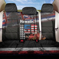Hawaii Statehood Day Back Car Seat Cover 50th state of the United States Kakau Tattoos and Hibiscus Grunge LT03 One Size Black - Polynesian Pride
