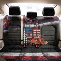 Hawaii Statehood Day Back Car Seat Cover 50th state of the United States Kakau Tattoos and Hibiscus Grunge LT03 - Polynesian Pride