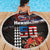 Hawaii Statehood Day Beach Blanket 50th state of the United States Kakau Tattoos and Hibiscus Grunge - Polynesian Pride