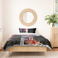 Hawaii Statehood Day Bedding Set 50th state of the United States Kakau Tattoos and Hibiscus Grunge LT03 - Polynesian Pride