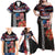 Hawaii Statehood Day Family Matching Off Shoulder Maxi Dress and Hawaiian Shirt 50th state of the United States Kakau Tattoos and Hibiscus Grunge - Polynesian Pride