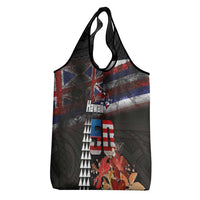 Hawaii Statehood Day Grocery Bag 50th state of the United States Kakau Tattoos and Hibiscus Grunge LT03 - Polynesian Pride