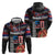 Hawaii Statehood Day Hoodie 50th state of the United States Kakau Tattoos and Hibiscus Grunge - Polynesian Pride
