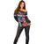 Hawaii Statehood Day Off Shoulder Sweater 50th state of the United States Kakau Tattoos and Hibiscus Grunge - Polynesian Pride