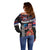 Hawaii Statehood Day Off Shoulder Sweater 50th state of the United States Kakau Tattoos and Hibiscus Grunge - Polynesian Pride