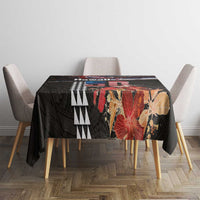 Hawaii Statehood Day Tablecloth 50th state of the United States Kakau Tattoos and Hibiscus Grunge LT03 - Polynesian Pride