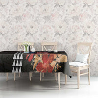 Hawaii Statehood Day Tablecloth 50th state of the United States Kakau Tattoos and Hibiscus Grunge LT03 - Polynesian Pride