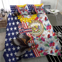 Hawaii and United States Together Bedding Set Seal of Hawaii and Bald Eagle LT03 - Polynesian Pride