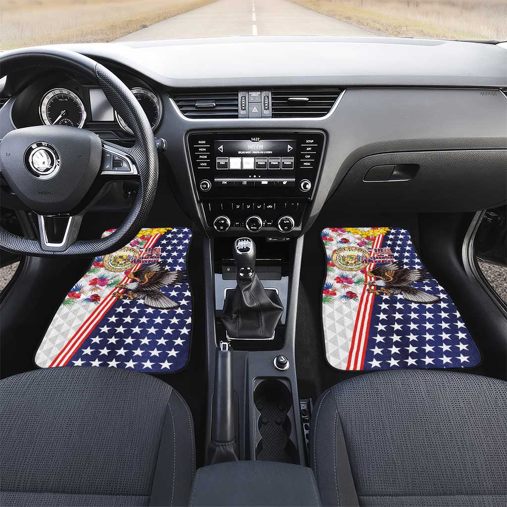 Hawaii and United States Together Car Mats Seal of Hawaii and Bald Eagle - Polynesian Pride