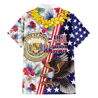Hawaii and United States Together Family Matching Off Shoulder Maxi Dress and Hawaiian Shirt Seal of Hawaii and Bald Eagle LT03 - Polynesian Pride
