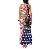 Hawaii and United States Together Family Matching Tank Maxi Dress and Hawaiian Shirt Seal of Hawaii and Bald Eagle LT03 - Polynesian Pride