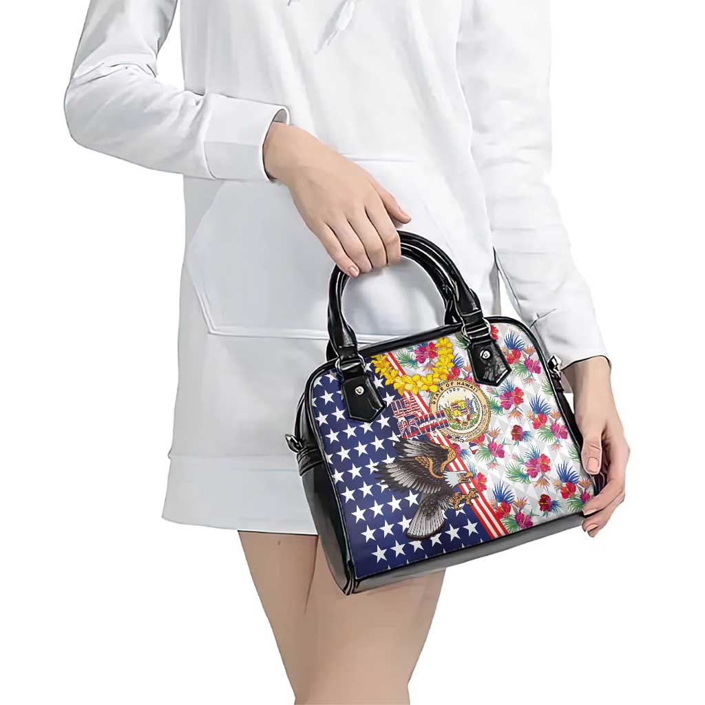 Hawaii and United States Together Shoulder Handbag Seal of Hawaii and Bald Eagle - Polynesian Pride