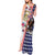 Hawaii and United States Together Tank Maxi Dress Seal of Hawaii and Bald Eagle - Polynesian Pride